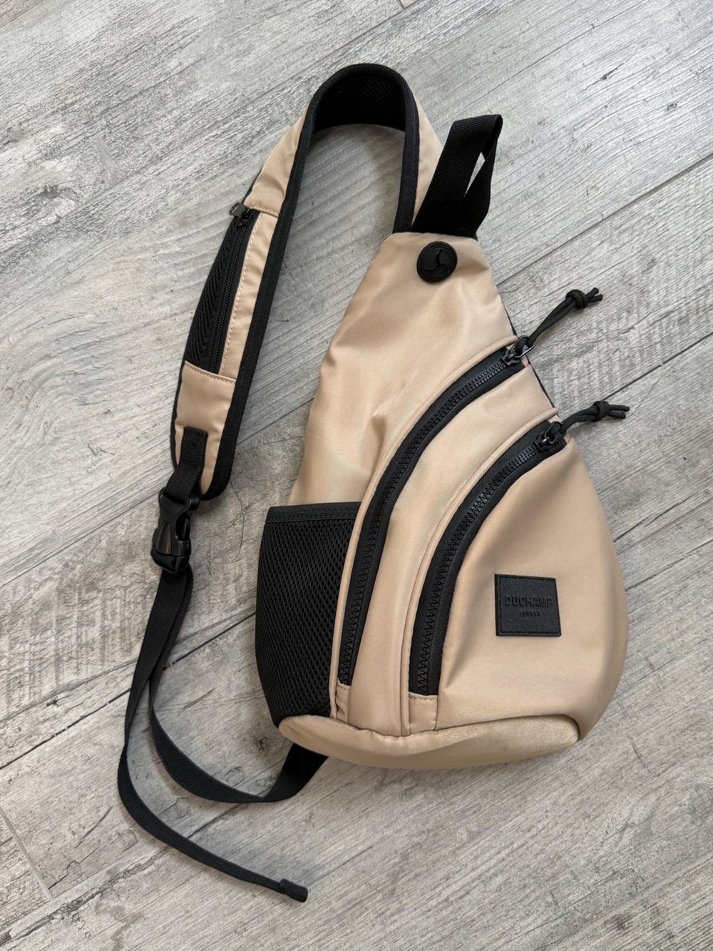 Duchamp London Travel Outdoors Hiking Premium Beige Sling Crossbody Bag